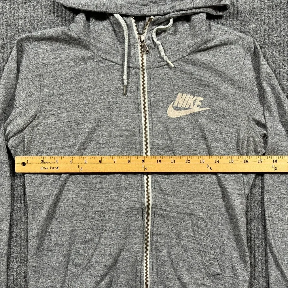Nike Womens Hoodie Size Medium Gray Full Zip Jacket Logo Casual Activewear - Picture 8 of 12
